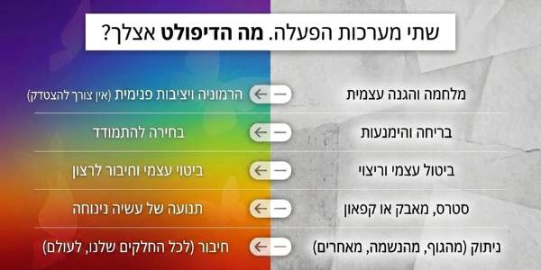טבחת השוואה בין מערכת ההישרדות למערכת השגשוג